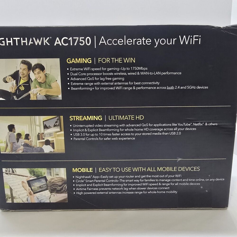 Netgear Nighthawk AC1750 Smart Dual Band WiFi Router Model# R6700-100NAS NIB - Picture 2 of 3